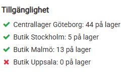 exempel av tillgänglighet tabellen